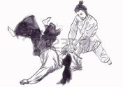 17424879-aikido-el-arte-marcial-japon-s--dibujo-de-la-mano-en-archivo-vectorial